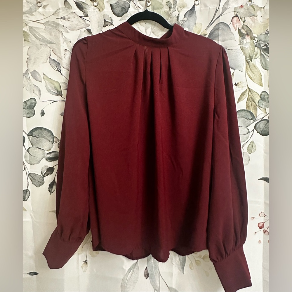 Festive, Elegant Burgundy Blouse